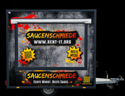 Imbisswagen inkl. Doppelfritteuse, Gasgrill, Kühlschrank, Bainmarie, Backofen